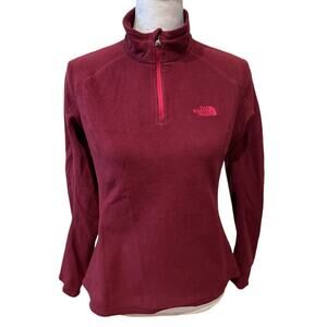 The North Face Quarter Zip Fleece Pullover Maroon S